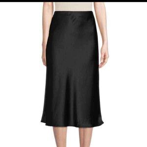 Saks Fifth Avenue Black Midi Slip Skirt